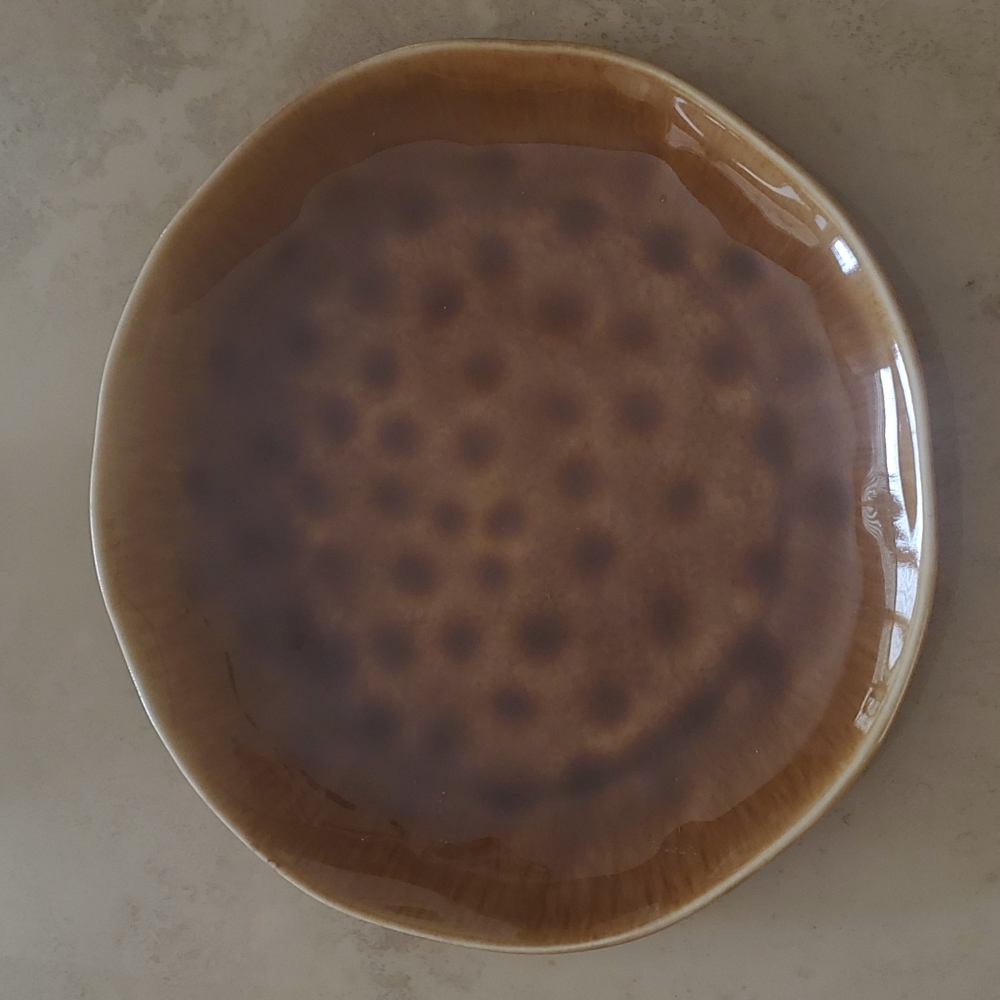**SALE**Bronze Caramel Animal Print Salad/Side Plate